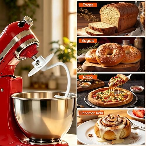 K45DH Coated C Dough Hook for KitchenAid 4.5-5Qt Tilt-Head Stand Mixers | Fits K45 K45SS KSM90 KSM150, Dishwasher Safe C-Shaped Bread Hook for Kneading Bread, Pizza and Yeast Dough thumbnail 8