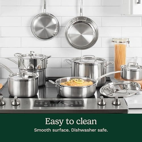 Cuisinart 12-Piece MultiClad Pro Triple Ply Stainless Stainless Steel Pots and Pans Set, Cookware Set Compatible with Induction, Electric, Gas Cooktops, Cool Grip Handles, Oven Safe to 500°F, Silver thumbnail 5