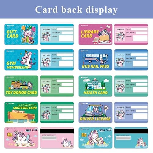 Fake Credit Cards for Kids, Unicorn Play Credit Cards Pretend Debit Credit Cards for Girls 10pcs thumbnail 4