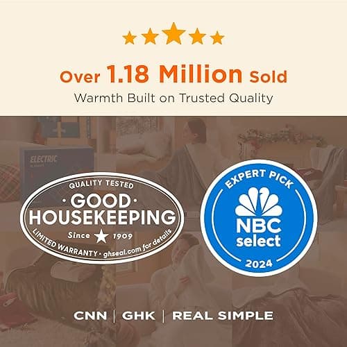 Bedsure Electric Blanket Queen Size - Dual Control Heated Blanket Queen, Fast Heating with 10 Time Settings & 10 Heat Settings, Warm Gift for Grandma (84x90 inches, Olive Green) thumbnail 4