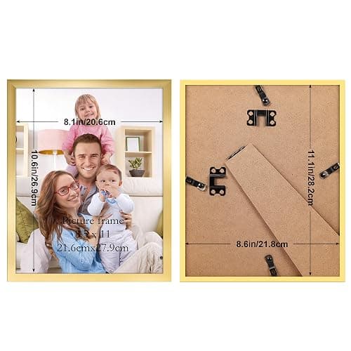 Giftgarden 8.5x11 Picture Frame Gold, 8.5 by 11 Award Certificate Diploma Document Frames for Wall or Tabletop Display, 5 Pack thumbnail 4