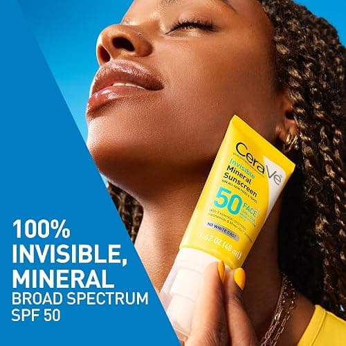 CeraVe Invisible Mineral Sunscreen SPF 50, Face Sunscreen for Sensitive Skin With Zinc Oxide & Titanium Dioxide, Vitamin E + Niacinamide + Ceramides, Oil Free, Travel Size 1.62 oz thumbnail 6