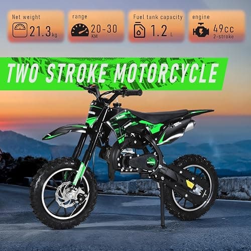 NEREIDS NET 50cc 2-Stroke Pro-Level Kids Dirt Bike | 330LBS Heavy Duty Gas Motorcycle w/Hydraulic Disc Brakes & Suspension | 25MPH Off-Road Beast | CPC Motocross Bike with 3X Durable Alloy Frame thumbnail 5