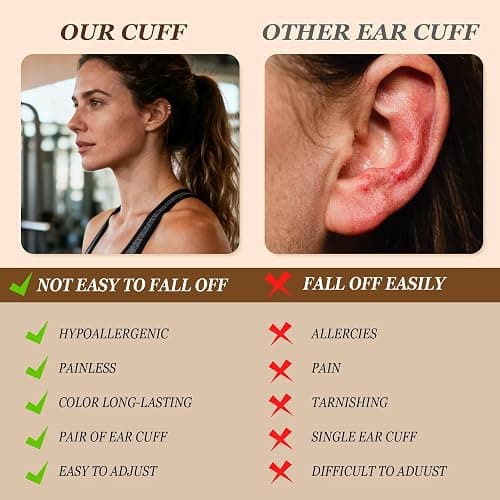 Ear Cuffs Non Piercing Ear Cuff Earrings for Women Trendy Clip on Cartilage Earring Stacks Non Pierced Fake Earrings Jewelry Birthday Christmas Gifts Stocking Stuffers thumbnail 6
