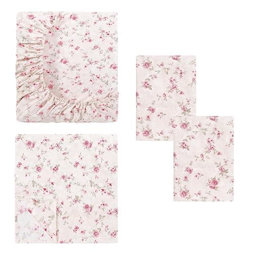 Modern Threads Printed 3-Piece Extra Soft Bedding Sheets & Pillowcase Set, Deep Pocket up to 16 inch Mattress Kashmir Rose Twin thumbnail 8