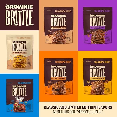 Brownie Brittle – Variety Pack Thin and Crispy Sweet Snacks (Pack of 6, 5 oz), Rich Gourmet Brownie Bites Dessert thumbnail 6