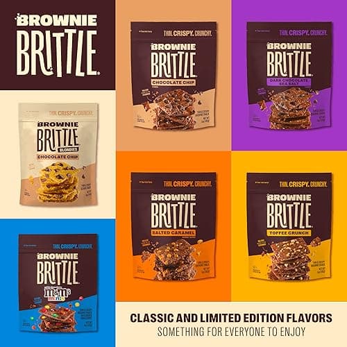 Brownie Brittle – Original Chocolate Chip Thin and Crispy Sweet Snacks, Family Size (Pack of 1, 14 oz), Rich Gourmet Brownie Bites Dessert - Chocolate - 14 Ounce (Pack of 1) thumbnail 6