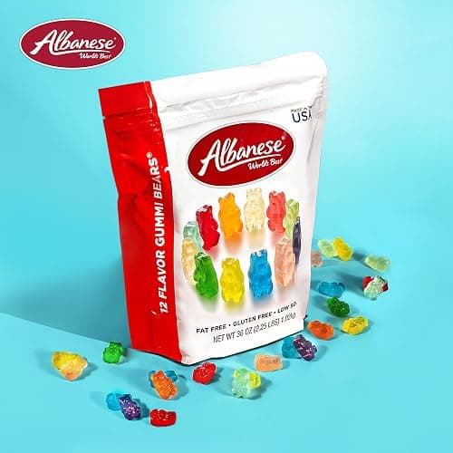 Albanese World's Best 12 Flavor Gummi Bears, 36oz Bag of Candy, Soft & Chewy Candy Snacks, Fruity Flavor Assortment thumbnail 4