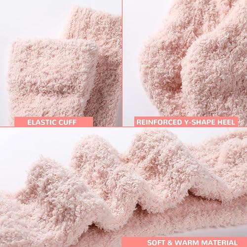 Premillow Womens Fuzzy Socks Fluffy Socks Women Winter Cozy Sock Warm Slipper Home Sleeping Sock for Women thumbnail 4