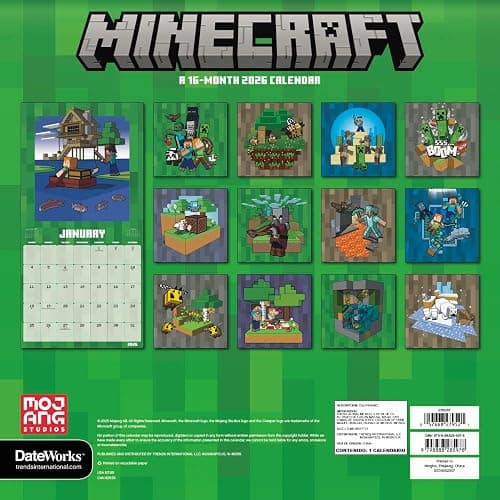 2026 Minecraft Wall Calendar thumbnail 4