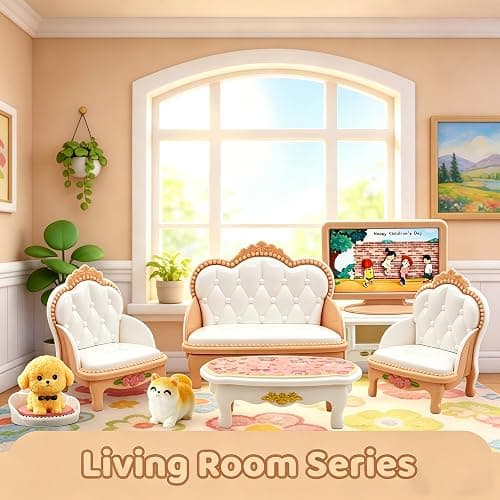 Doll House Furniture Accessories Four Major Series: Living Room, Bedroom, Bathroom, Kitchen Miniature Dollhouse Furniture Birthday (Style-C) thumbnail 5