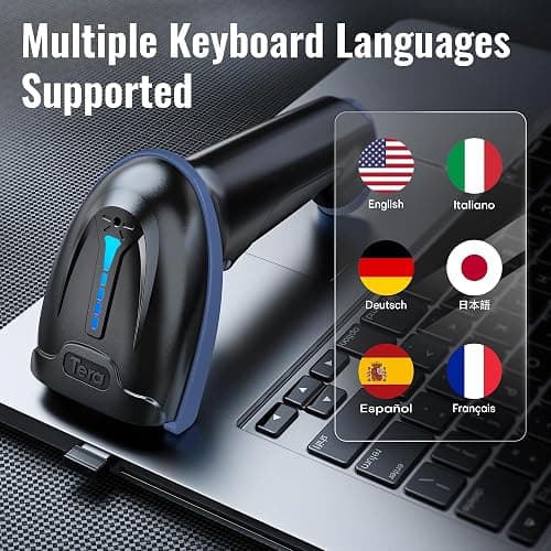Tera Barcode Scanner with Battery Indicator: 2D Wireless, D5100, Blue | Li-Polymer 2200mAh, USB Wired, 2.4G Wireless, 1D 2D QR Reader, 640*480 CMOS, IP54, Retail Checkout, Warehouse, School Library thumbnail 7