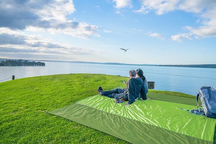 WEKAPO Beach Blanket Sandproof Waterproof, Extra Large Beach Mat, Oversized & Compact Sand Free Mat Quick Drying, Lightweight & Durable with Stakes & Corner Pockets thumbnail 9