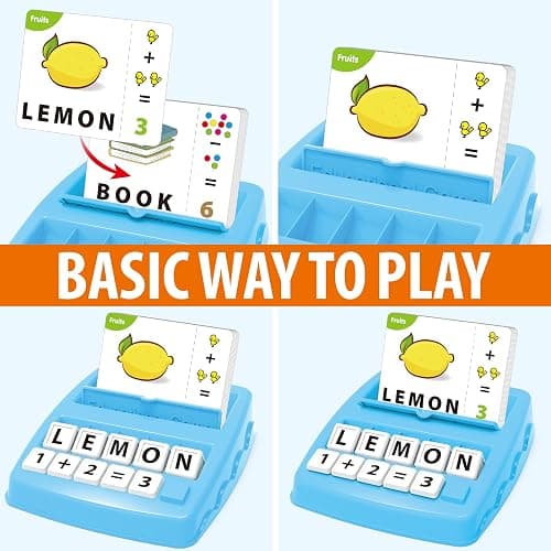Yolscue Montessori Matching Letter Games,Educational Toys for 3-8 Year Olds Boys Girls,Alphabet Learning Toys for Kids Ages 3-8 Years,Birthday Party Gifts for 3-8 Year Olds Boys Girls(Blue) thumbnail 6