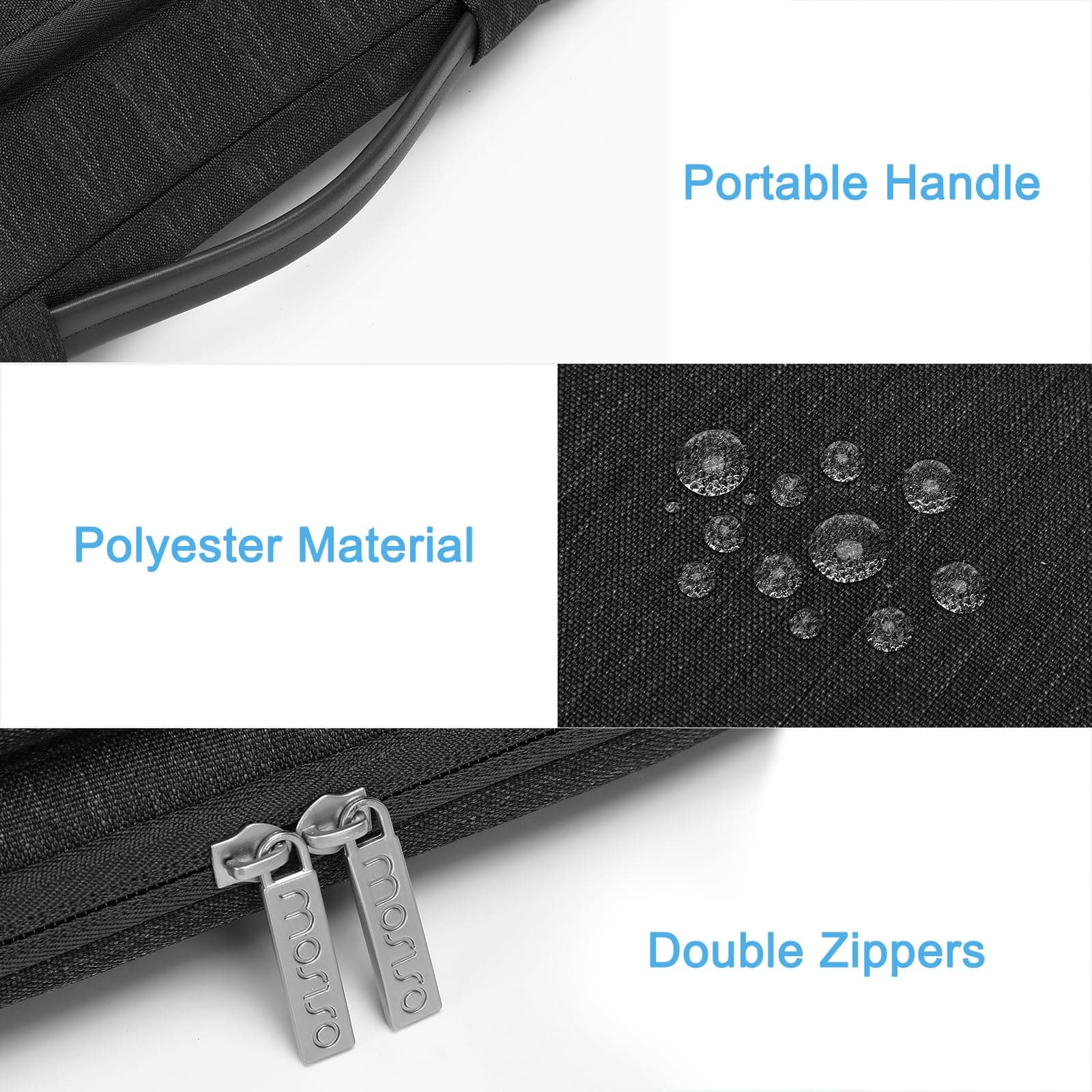 MOSISO 360 Funda para Portátil Compatible con MacBook Air/Pro,13-13.3 Pulgadas Portátil,Compatible con MacBook Pro 14,Bolso Lateral Abierto con 2 Elevados&1 Bolsillos con Solapa, Gris Pizarra - 13.3 pulgadas - Gris Pizarra thumbnail 6