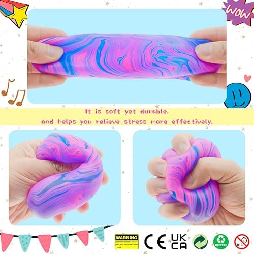 Squishy Sensory Fidget Toys Stress Cube, Gel Filled Stretchy Stress Balls for Kids Adults, Soft Ice Cube Sugar Ball for Boys Girls, Slow Rising Squishies Squeeze Balls Anxiety Relief for Autism, Gifts thumbnail 3