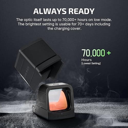 OLIGHT Osight 3 MOA Rechargeable Dot Open Reflex Sight with Charging Cover, Tactical Parallax-Free Sights, Picatinny Mount Compatible - Green/Red Dot Options thumbnail 3
