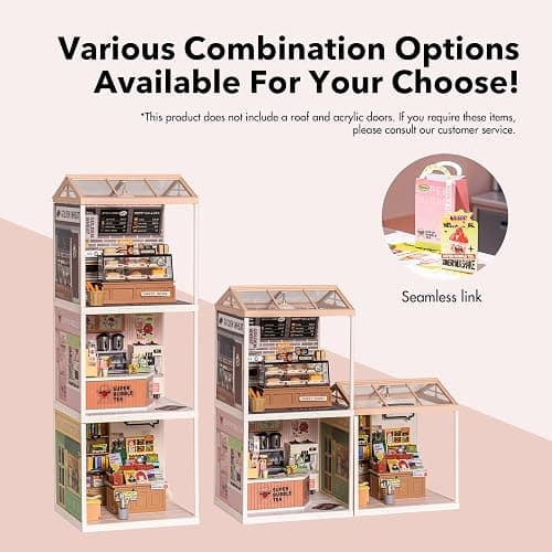 Wowood Super Creator-Mini Blocks Model Building Set for Adults, Miniature Plastic House Kit Super Store-Building Blocks Toys for Adult, DIY Crafts/Hobbies for Adult (Double Joy Bubble Tea) thumbnail 5