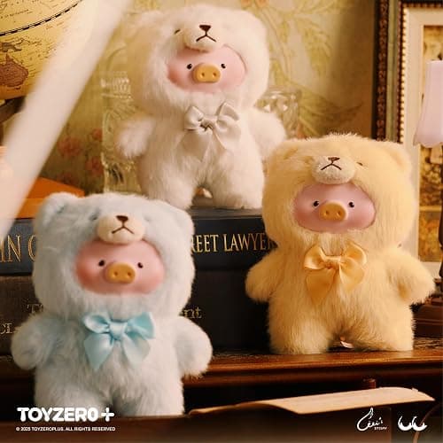 Lulu The Piggy Blind Box-Vintage Teddy Shop Series Plush Keychain Blind Boxes Figures Vinyl Face Cute Stuffed Animals Mystery Box Collectibles Toys Home Decorations Holiday Birthday Gifts, Single Box - Single Box thumbnail 5