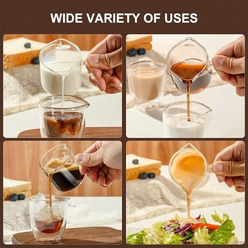 PARACITY Espresso Cup with Handle, 2.5 OZ Double Spout Clear Glass Measuring Cup with Dual Scale, Espresso Shot Glass with V-Shaped Mouth, Espresso Accessories thumbnail 7