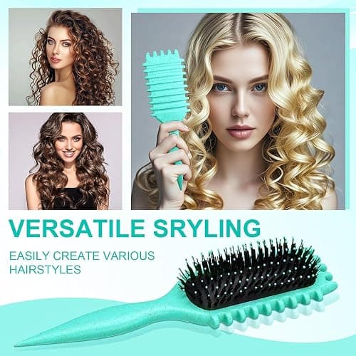 Urbeokr Curl Defining Brush, 2024 Newest Boar Bristle Styling Tool for Curly Hair, Shaping & Defining Curls for Women (Green 1PCS) thumbnail 4