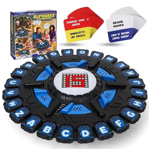 VIVIYCFISH Family Word Games for Kids and Adults,Alphabet Chess Board Game with 15 Seconds Display Timer and 36 Category Card,Fun Fast-paced Game, Word Learning Toy - Image 1