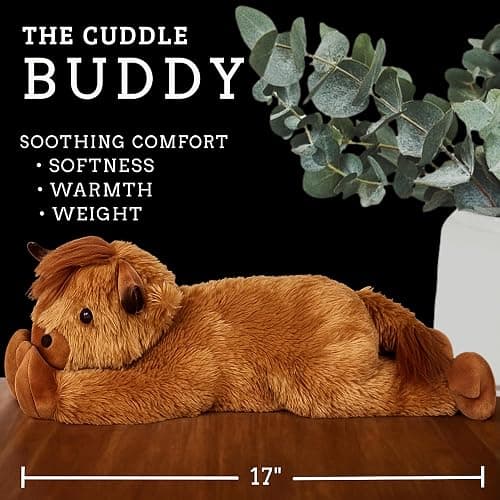 Lulumaia Stuffed Animal Heating Pad for Cramps - Microwavable Stuffed Animal Heating Pad for Neck and Shoulders - Microwave for Tension, Stress Relief Gift in Canvas Bag (Highland Cow) thumbnail 7