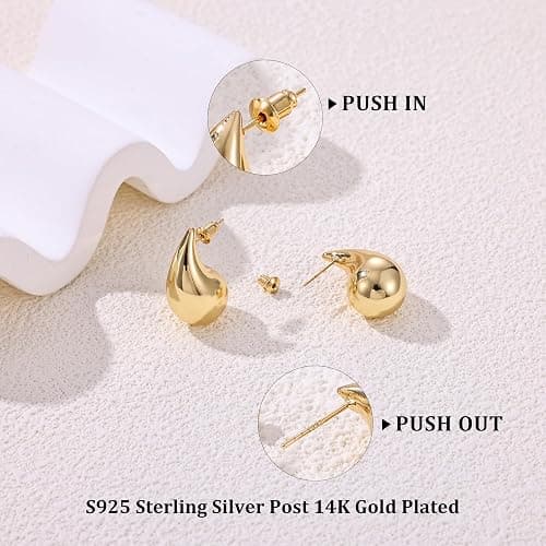 Gold drop ear rings  thumbnail 3