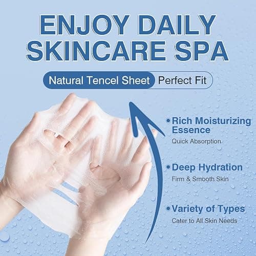 6 Pack Sheet Face Masks Skincare for All Skin Types, Gentle & Nourishing Skincare Face Masks, Suitable for Sensitive Skin, Bulk Facial Mask Set for Women & Face Spa thumbnail 2