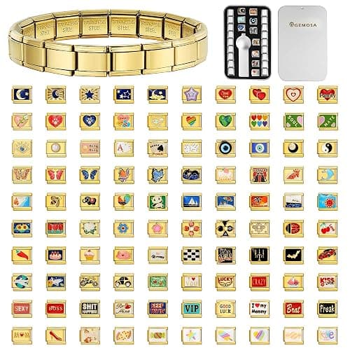 GEMOSA Custom Italian Charm Bracelet – Gold Link Starter & Photo/Element Charms - Image 1