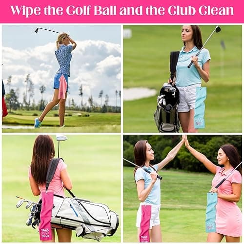 VERSRH Microfiber Golf Towels Clip – 3-Pack Embroidered Pattern Towels for Golf Bags, Pink Rose Blue Golf Accessories for Women, Mother's Day Birthday Retirement Gifts for Golfer thumbnail 7