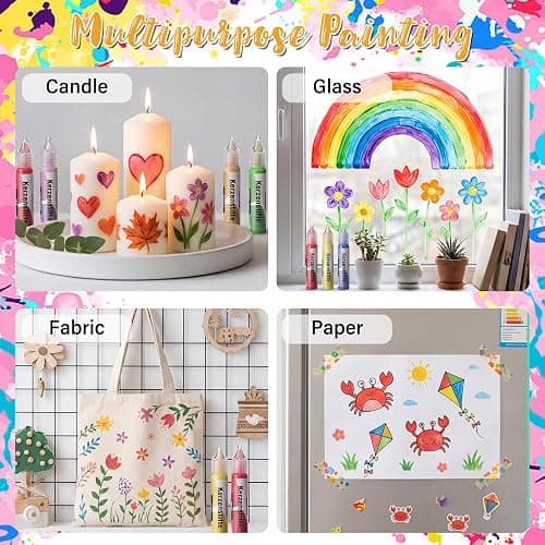 Crtiin 48 Pcs Candle Wax Pen 24 Vibrant Colors Candle Paint Set 10 ml Painting Pen Decorating Kit Beginner-Friendly for Festival Birthday Decorating Blessing Writing & DIY Crafts thumbnail 4