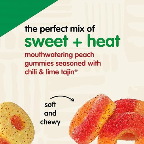 Snak Club Peach Rings, Tajin Chili & Lime Seasoned, Sweet and Spicy Gummy Candy, Mild in Heat Bold in Flavor, Low-Fat, Vegan, Gluten-Free Snack, Family Size, 11 Ounce thumbnail 4