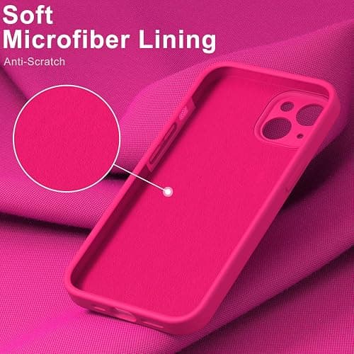 DEENAKIN Compatible with iPhone 14 Plus Case with Screen Protector,Enhanced Camera Cover,16ft Drop Tested Soft Silicone Gel Rubber,Slim Fit Protective Phone Case 6.7" Hot Pink thumbnail 4