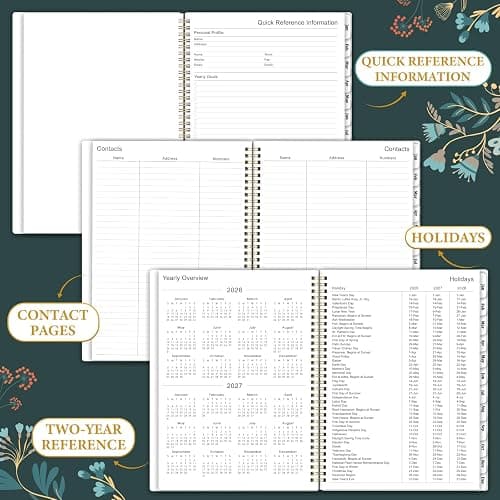 2026 Planner - 2026 Planner Weekly and Monthly, Jan 2026 - Dec 2026, Planners Weekly and Monthly, 8.5" x 11" Planners Calendar with Tabs & Pocket, Flexible Cover, Twin-Wire Binding thumbnail 6