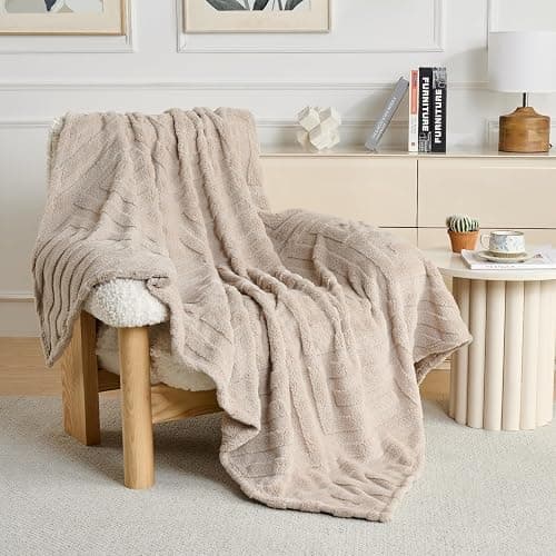 50x70 Inch Brown Rhombus Throw Blanket - Soft & Fluffy Fleece, Cute & Aesthetic, Perfect for Sofa, Couch, Chair, Bed, Living Room & Bedroom, All-Season Use, Plush & Cozy Decorative Blanket thumbnail 6