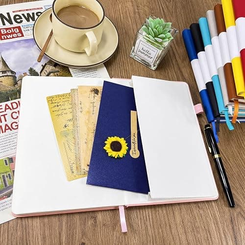 BGHEOUYV Notebook Journal, College Ruled Notebook Lined A5 160 Pages,Hard Cover Journals for Writing, Notebooks for Work Office School Women Men,5.7 inches x 8.4 inches(White) thumbnail 5