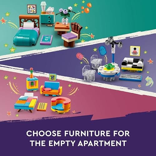 LEGO Friends Downtown Flower and Design Stores 41732 Building Set - Buildable Toy with Apartment, Shops, House, and Classic Characters, Model to Customize, Decorate, and Display for Ages 12+ thumbnail 3