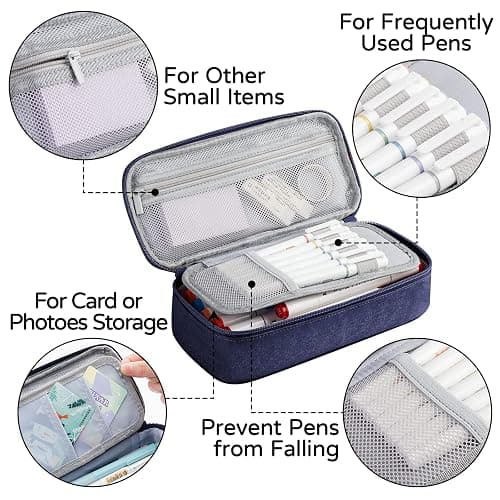 WEMATE Large Pencil Case, Big Capacity Pencil Pouch Stationery Pen Bag, Storage High Capacity Bag Pouch Holder Box Organizer, Marker Pen Case for Women & Men thumbnail 6
