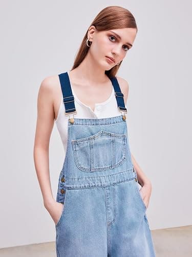 CIDER Overalls for Women Leopard Pocket Buckle Up Wide Leg Jumpsuit thumbnail 2