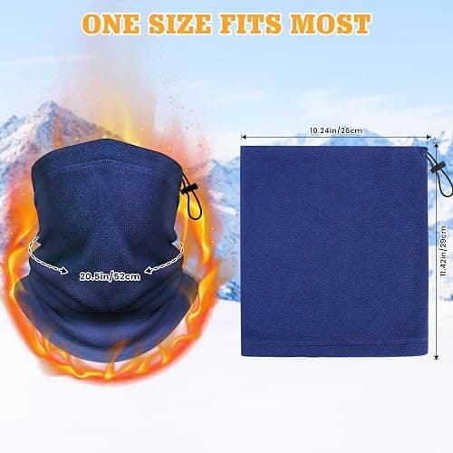 Jelbolin Winter Neck Warmer Gaiter: 4 Pack Windproof Face Ski Mask Fleece Face Cover Scarf for Cold Weather Sports and Work thumbnail 7