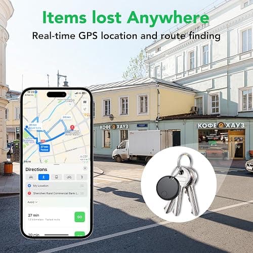 Air Tracker Tags-4 Pack: Smart Bluetooth Tracker, Item Finder Works with Apple Find My (iOS Only) App, Trakcer Tag Locator for Keys, Luggage, Satchel, weTag mini. (Not for Android Devices) thumbnail 3