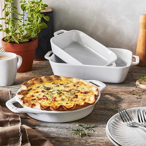 STAUB Ceramic Bakeware-Pie-Pans Dish, 9-inch, White thumbnail 4