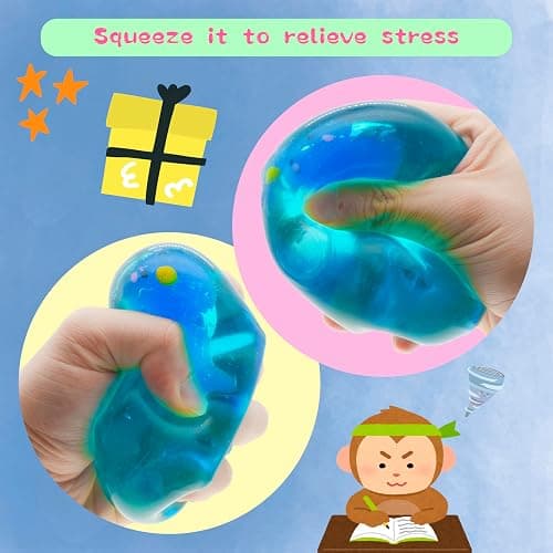 Cube Fidget Toy with Maltose Filling - Glow-in-The-Dark Unicorn Whale Inside, Squishy Sensory Toy, Stress Relief Toy for Halloween, Christmas & Birthday Gift thumbnail 5