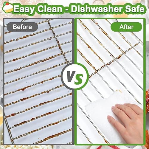 Decymis Cooling Rack and Baking Rack with Stainless Steel, 2 - Pack 10 x 15 Inches Heavy Duty Cooling Racks for Cooking and Baking, Sturdy Cookie Cooling Rack, Easy to Clean Oven & Dishwasher Safe thumbnail 3
