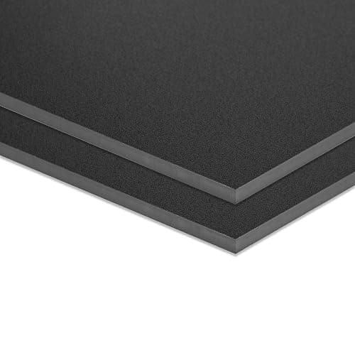 KAITELA ABS Plastic Sheet 18" x 24" x 1/4" Thick (6mm) Black Rigid Moldable Thermoplastic Board for Crafts, DIY Projects, Home Decor - Textured & Smooth Surface, Pack of 2 - 18" x 24", 1/4" Thick - 2 thumbnail 2