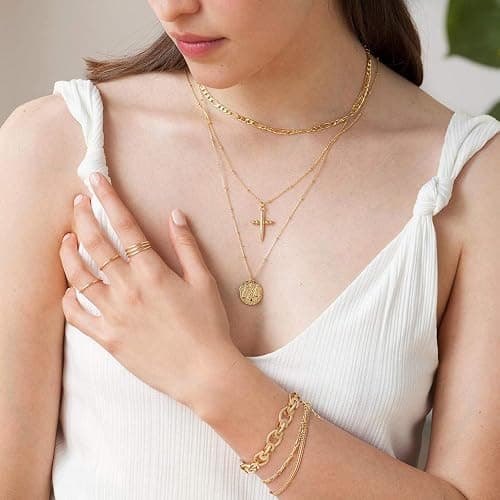 SOFYBJA 18k Gold Plated Personalized Chunky Cuban Oval Link Chain Bracelets for Men Toggle Rope Bracelet Jewelry for Women thumbnail 6