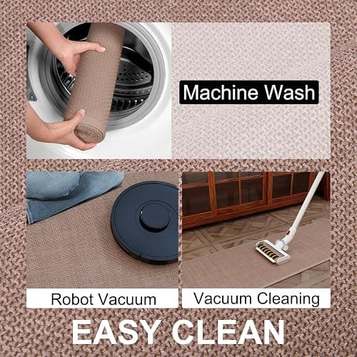 SUMLANS Kitchen Mat Set of 2 PCS, Cushioned Non Slip Rugs for Kitchen Floor, Absorbent Runner Comfort Standing Mats Washable for Kitchen, Office, Home (Camel, 17.3"x47"+17.3"x30") thumbnail 7