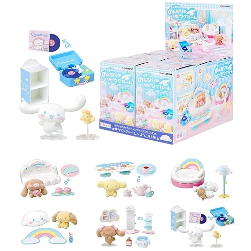 Hamee RE-Ment Hello Kitty and Friends Blind Box Diorama Miniature Figure Set for Collectible Toy, Sanrio Fan (Cinnamoroll's Living Room) – 6 Pc. (Full Set with Tear-Away Display Background) - Image 1