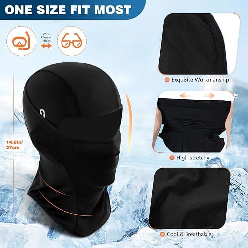 KECOKEHO 2 Pack UV Balaclava with Glasses Holes, Summer Cooling Ice Silk Breathable Full Face Mask for Motorcycle Cycling thumbnail 2